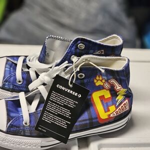 Converse Blue and White High-Top Sneakers